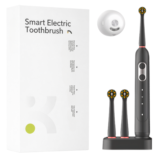 Elektrická zubná kefka čierna + 2 hlavice + UV sterilizátor