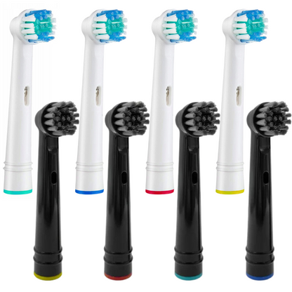 Sada 8 Náhradných Hlavíc Pre Elektrické Kefky Oral-B – EB17-P Biele & Čierne